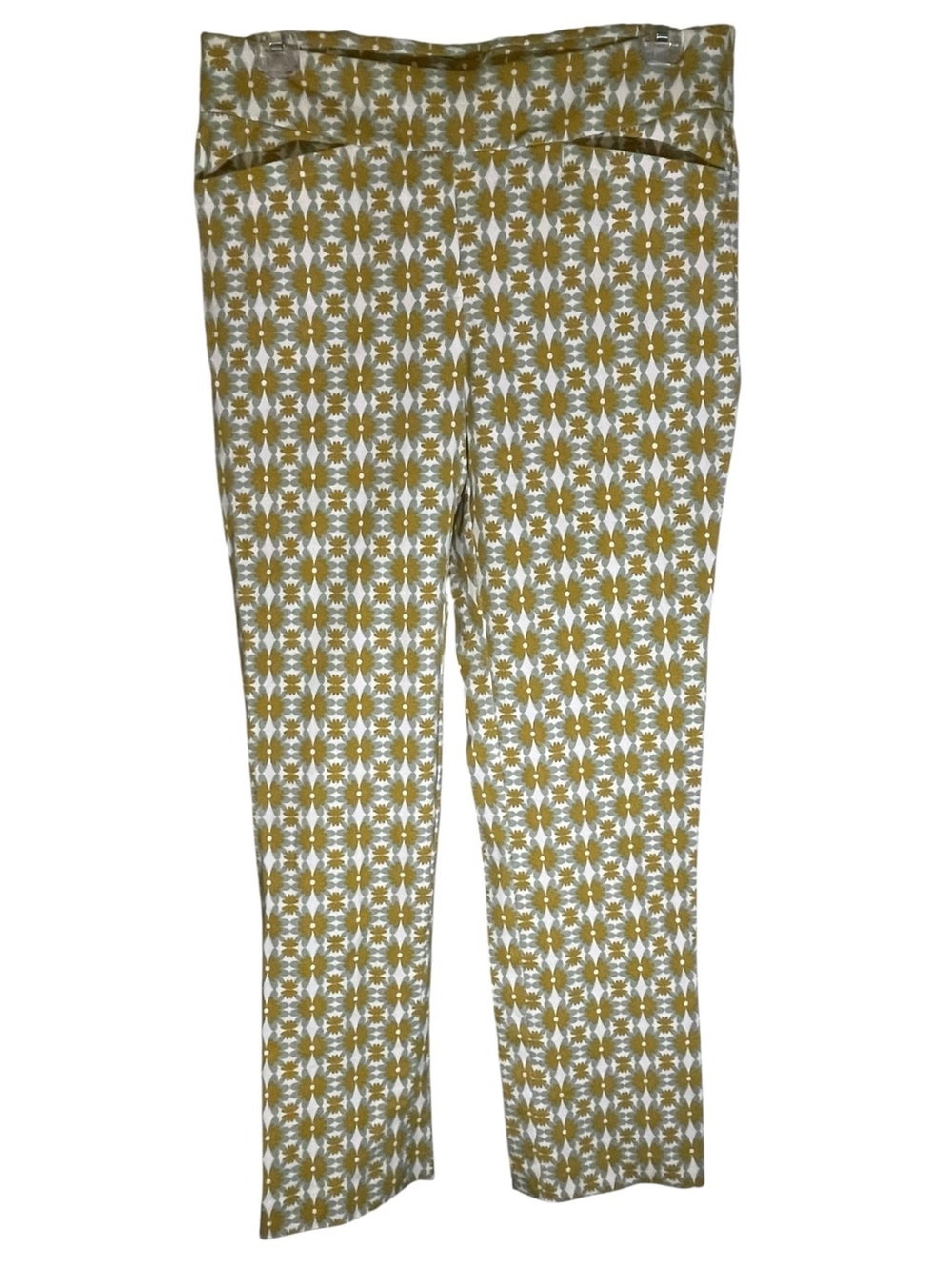 Spartina 449 Maren Slim Pull-On Pant Retro Floral Print Womens Size Medium NWOT